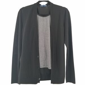 W[dablju:] striped cardigan/blouse black size M